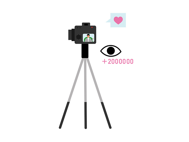 Camera for live streaming semi flat color vector object