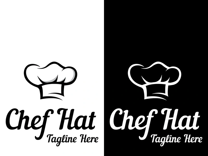 Chef hat logo for restaurant, cafe and online food delivery. Logo with vector design.