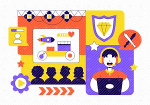 10 Online Gaming Esports Arena Illustration