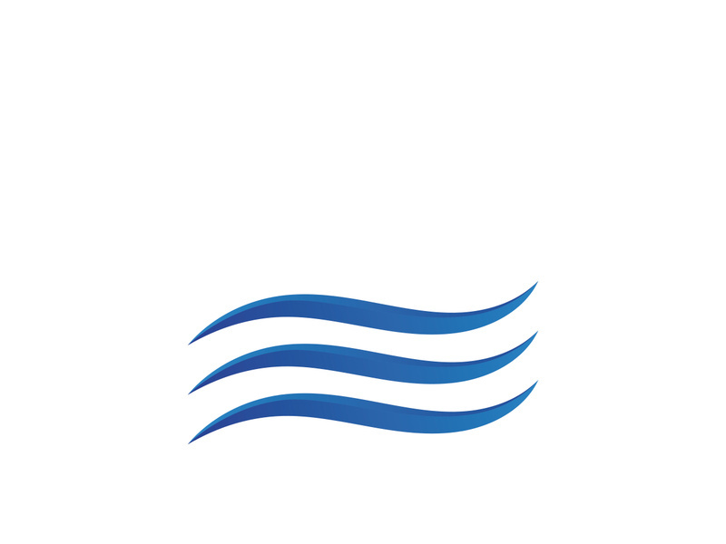 Ocean water wave wave logo design.