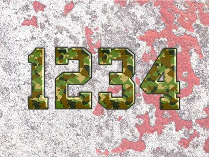 Army Letters and Number transparent background
