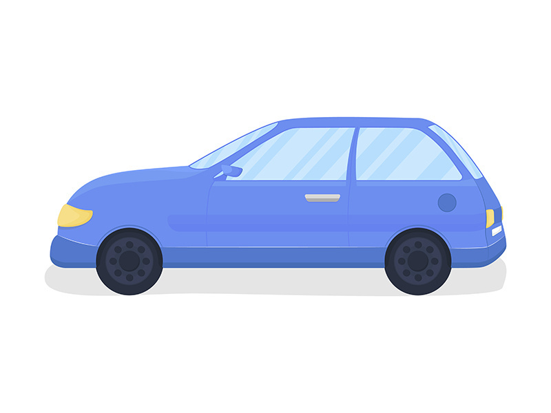 Blue automobile semi flat color vector object