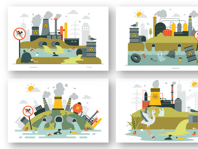 8 Industrial Water Pollution Illustration