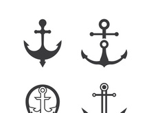 Anchor logo icon boat ship marine navy design vector