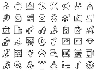 60+ Business Colored Line Icons
