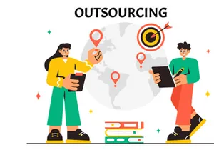 11 Global Outsourcing Business Illustration
