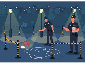 Crime investigation flat color vector illustration preview picture