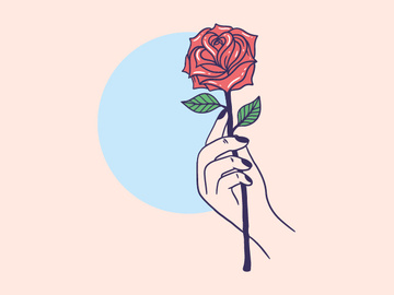 Women Hand Flower, Vector Illustration preview picture
