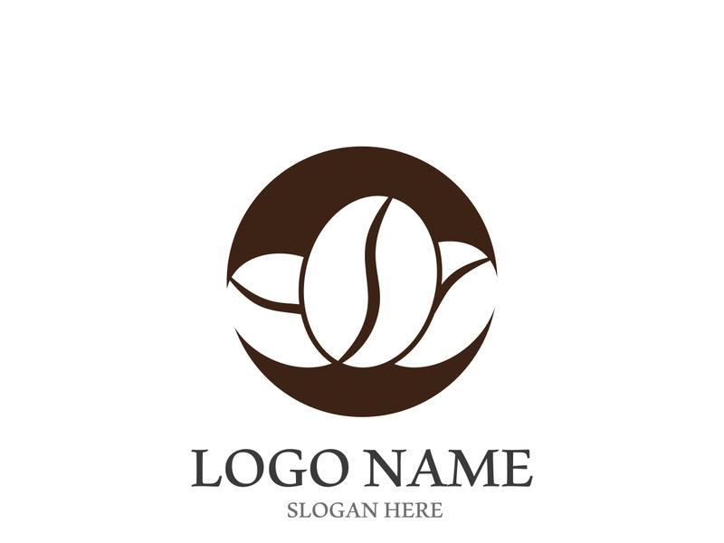Coffee bean icon vector illustration template