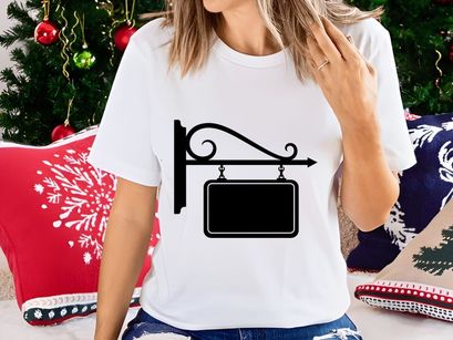 Hanging Shop Sign Blank Silhouette