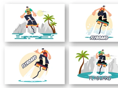 9 Flyboard Sport Illustration