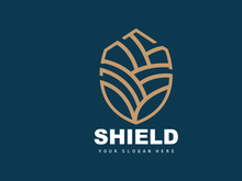 Shield Logo, Safe And Strong Security Vector, Design, Protection Simple Style, Template Brand Icon