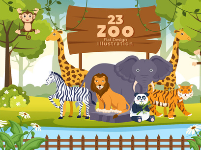 23 Zoo Cartoon Illustration
