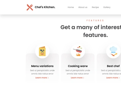 Chef's Kitchen Free NextJs Landing Page Template