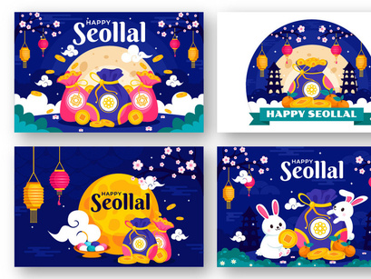 11 Year of the Rabbit Seollal Illustration