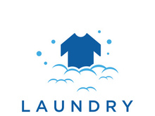 Laundry logo creative design with concept of washing machine, clothes or clothes, foam. Logo for washing , badge,company.