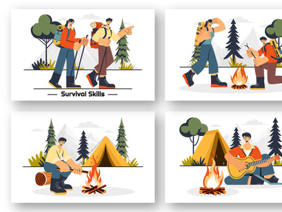 9 Survival Skills Camping Illustration