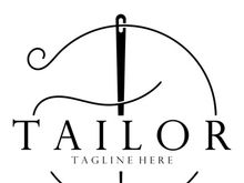 tailor logo icon illustration template combination of buttons for clothes, thread and sewing machine, for clothing product design, convection companies, fashion in vector form