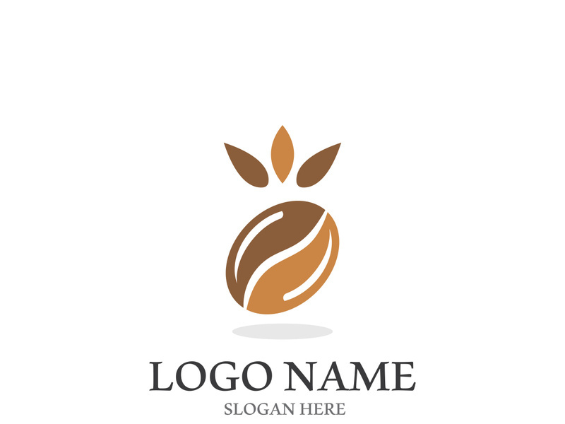 Coffee bean icon vector illustration template
