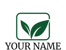 Green leaf logo design vector illustration