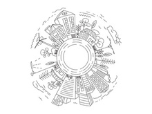 City Building Line art illustration