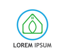 Natural green leaf logo.