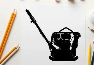 Silhouette of a black oil can with a long spout and handle