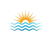 Water wave vector icon illustration