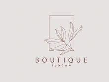 Leaf Line Logo, Beautiful Hand Drawn Design