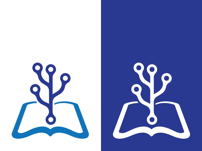 Digital book logo technology vector icon design