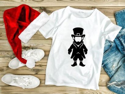 Cartoon gentleman top hat walking formal black white vector illustration