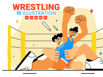10 Wrestling Sport Illustration preview picture