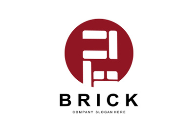 Bricks Logo Design, Material Stone Illustration Vector, Building Construction Icon preview picture