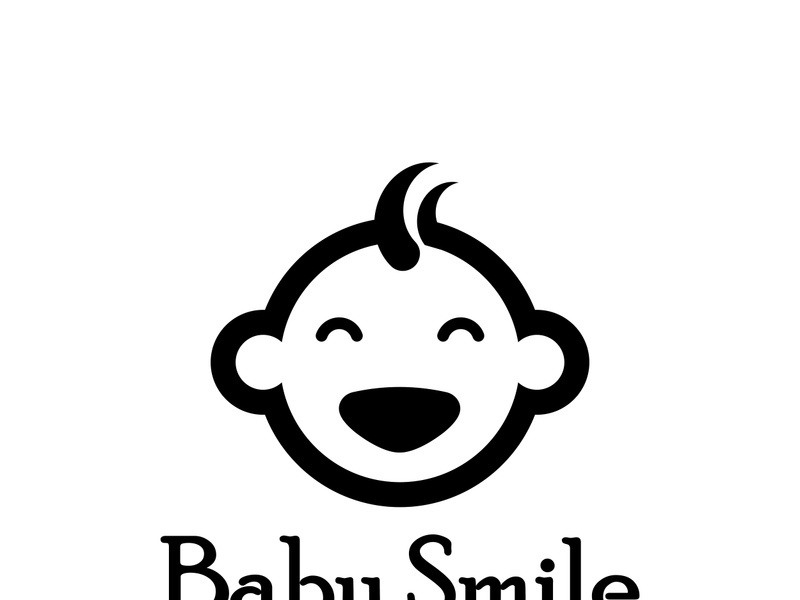 Cute Happy Baby Face Smile Logo Template