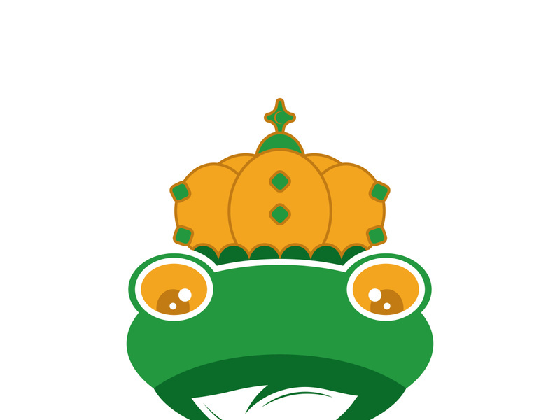King frog logo icon template design vector illustration