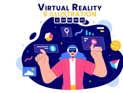 9 Virtual Reality Technology Illustration