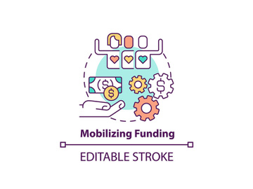 Mobilizing funding concept icon preview picture