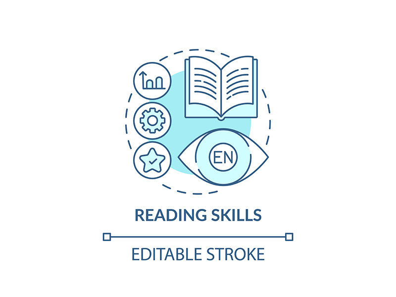 Reading skills concept icon