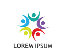 Community of people logo design with creative idea.