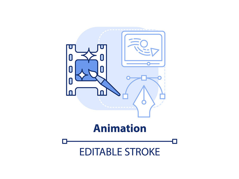 Animation light blue concept icon
