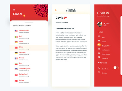 Coronavirus Covid - 19 App UI Kit