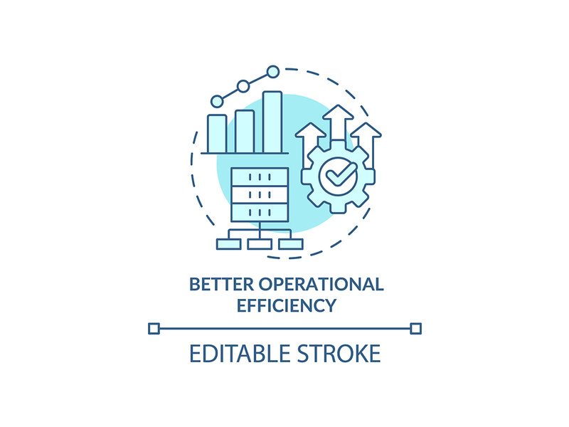 Better operational efficiency turquoise concept icon