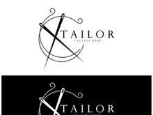 tailor logo icon illustration template combination of buttons for clothes, thread and sewing machine, for clothing product design, convection companies, fashion in vector form