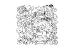 Business success journey start line vector illustration flat design