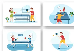 11 Playing Table Tennis Sports Illustration