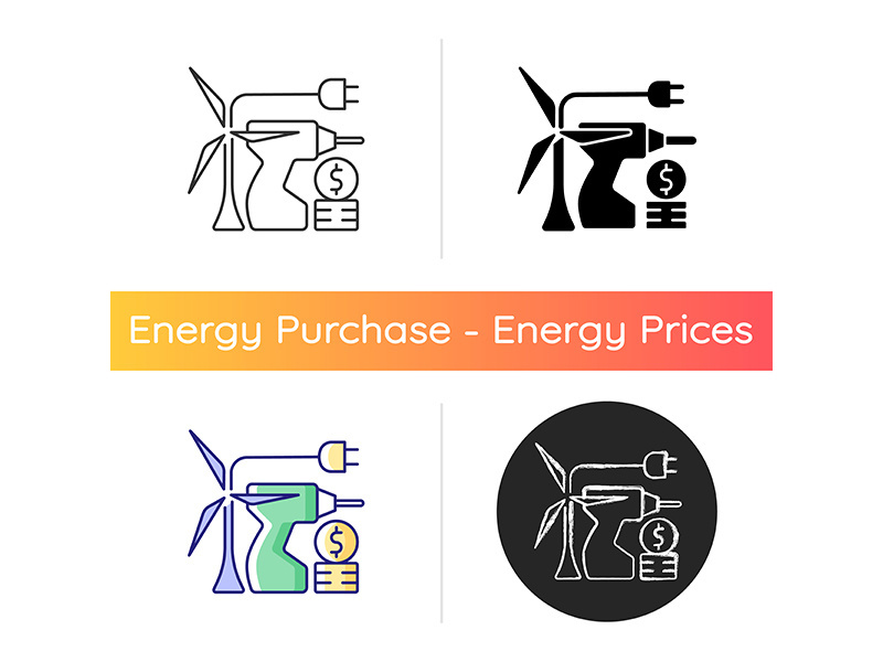 Energy equipment installation price icon