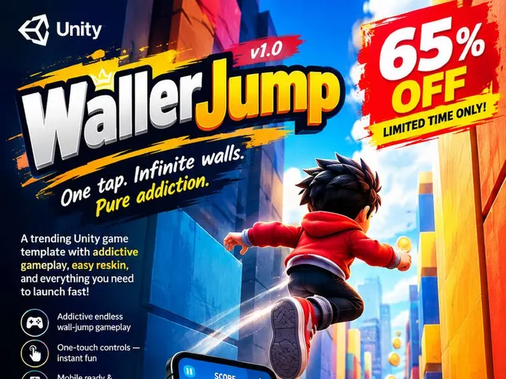 WallerJump  v1.0 - Most Trending Unity Games Sale - 65% OFF