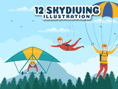 2 Skydiving Sport Illustration