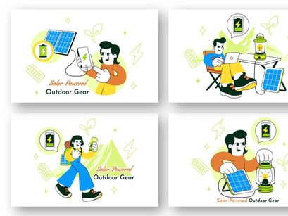 10 Solar Powered Outdoor Gear Illustration