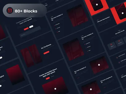 Red Wireframe UI Kit Free